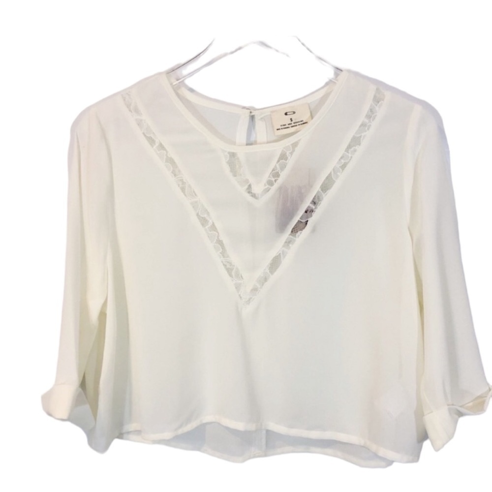 Urban outfitters Pins‎ and Needles small lace panel sheer croptop